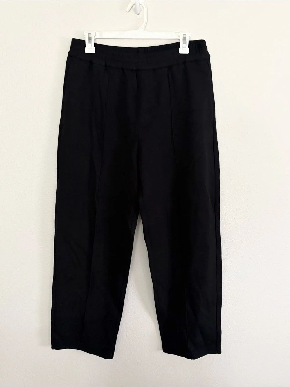 COS Pants Black Straight Leg High Waist Sweatpant Size S Lounge Drawstring